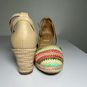 Joie Beige and Multicolor Espadrille Wedges